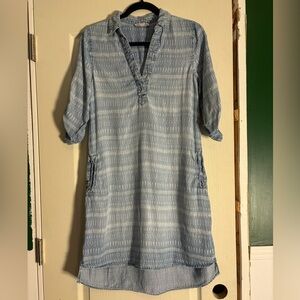 Denim short Dex dress - quarter length sleeve - WITH POCKETS!